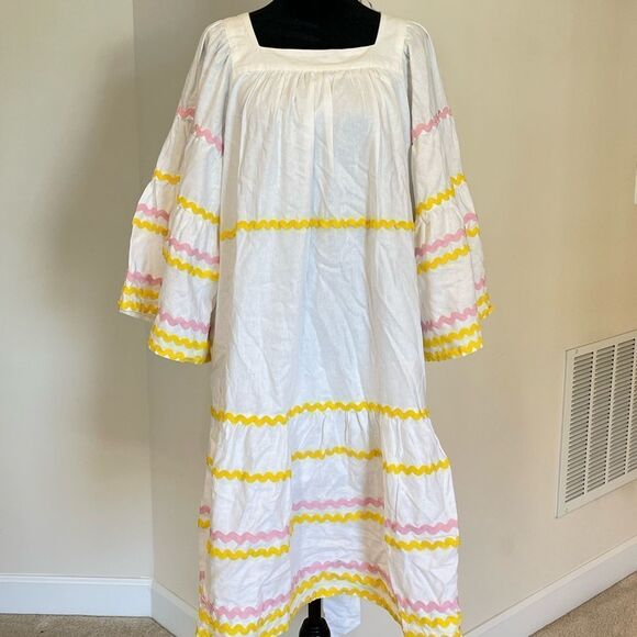 Lisa Marie Fernandez x Target Ric Rac Bell Flare Sleeve Dress Size M - Picture 1 of 6